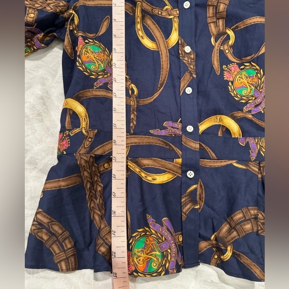 Lauren Ralph Lauren Vintage Full Printed Monogram 100% Cotton equestrian - Picture 7 of 7